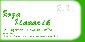 roza klamarik business card